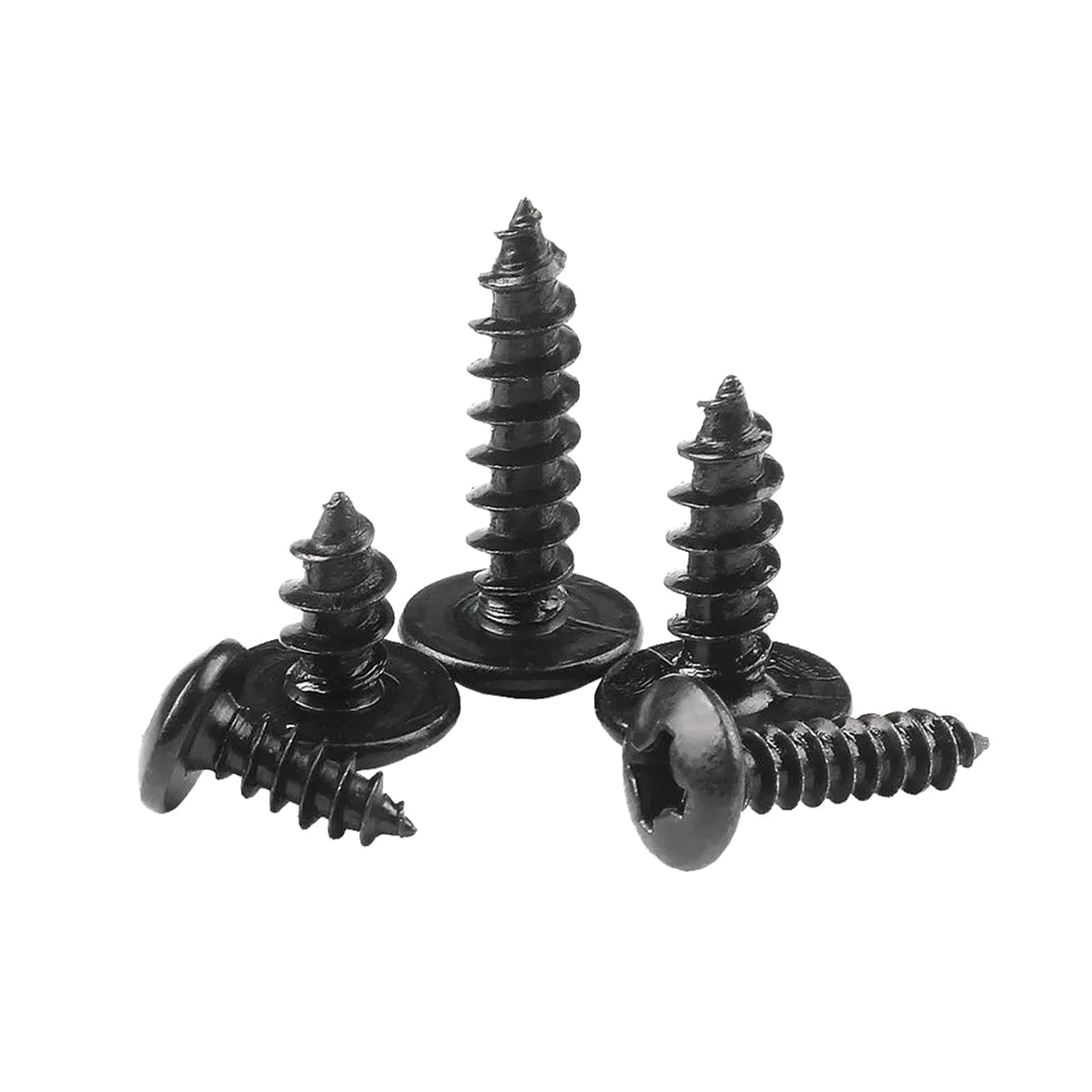 Tornillos autorroscantes 50 Tornillos autorroscantes de Cabeza de Hongo con Ranura en de Acero al Carbono Negro M2.6/M3/M3.5/M4/M5, M3.5 x 30 mm(M5x10mm)