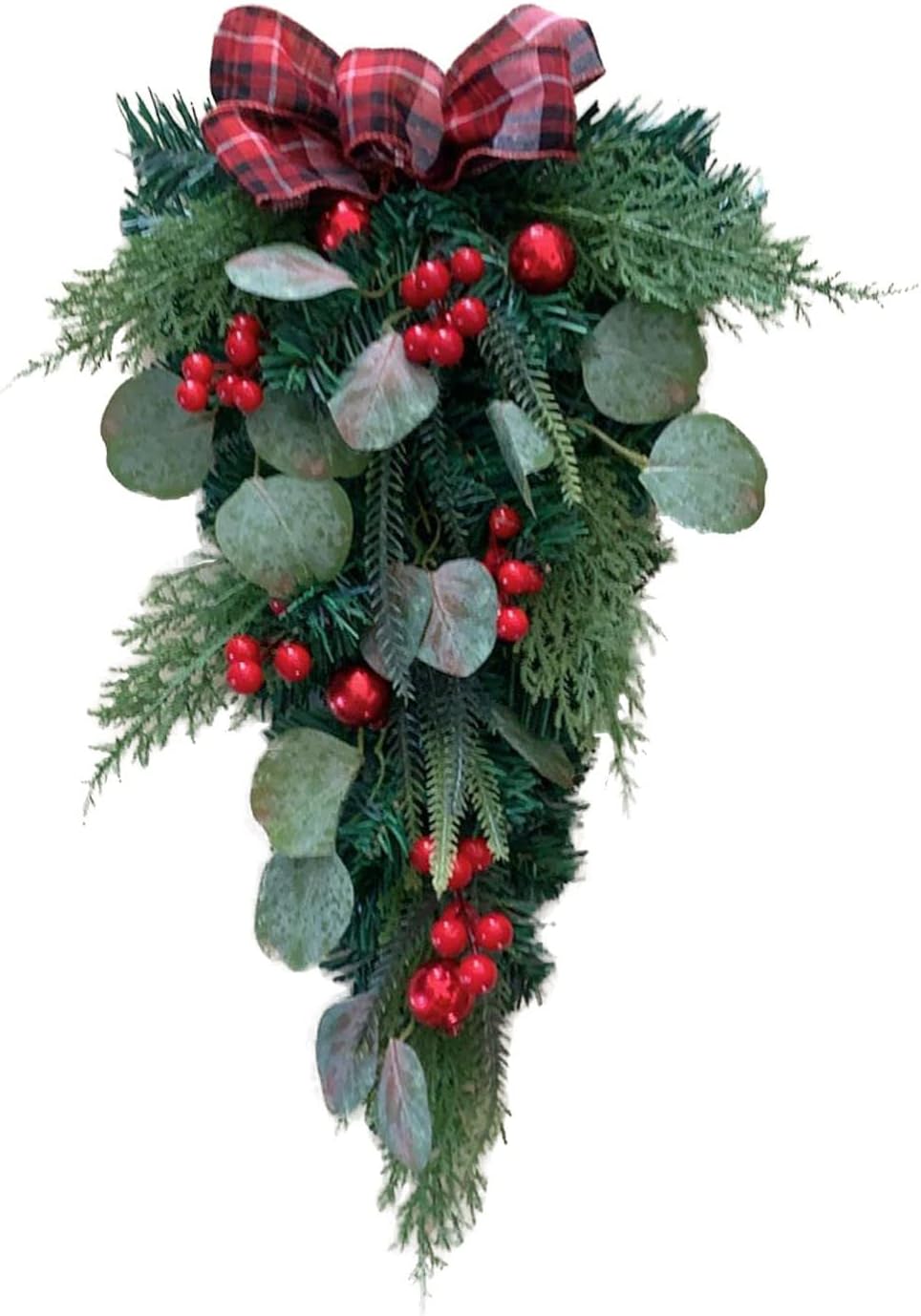 FRAKYEN Christmas Teardrop Swag 19" Simulation Flower Swags