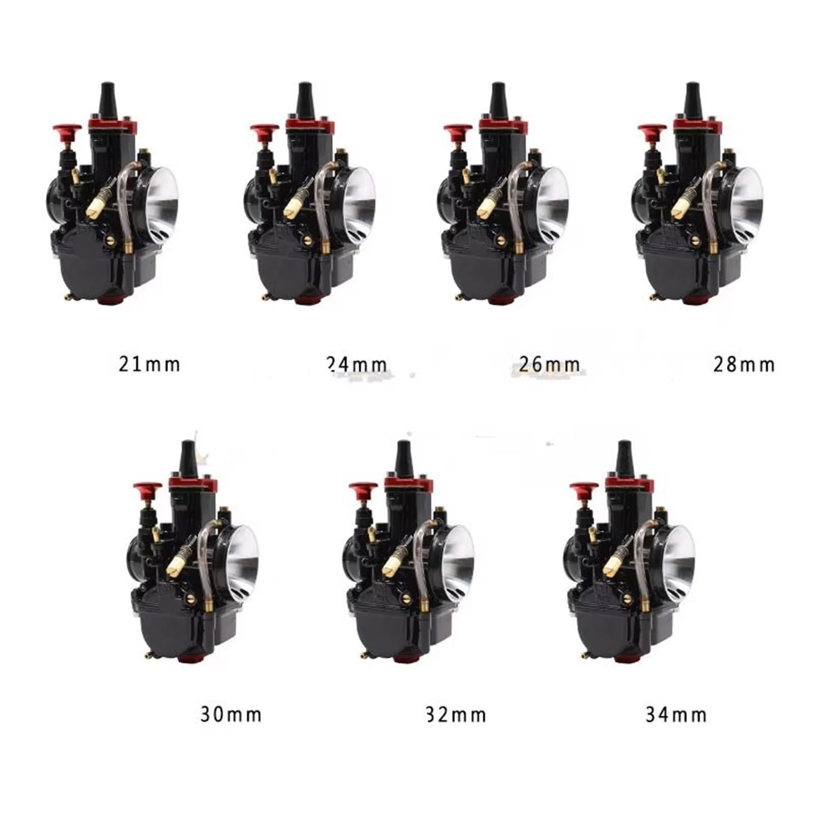 Carburateurs pour Moto Carburateur à Rideau Plat pour Moto, 21 24 26 28 30 32 34mm, pour PWK Pit Bike, Accessoires Motocross Carburettor(32mm)