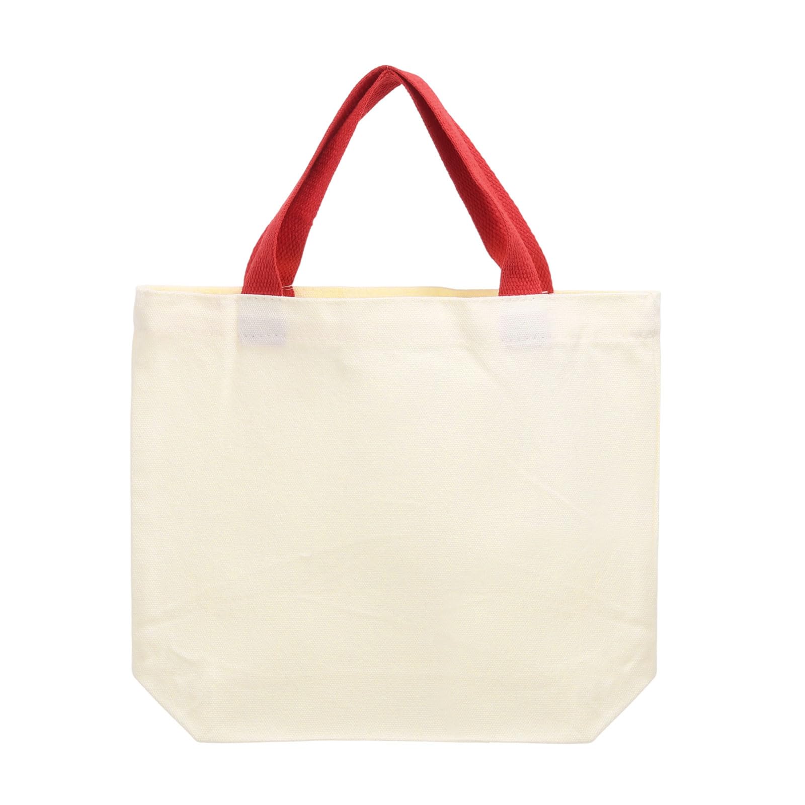 sourcing map Canvas Tote Bags, 10.7"x8.7" Grocery Shopping Bag with Handles, Cute Handbags for Birthday Gifts DIY Craft Advertising Painting, Red