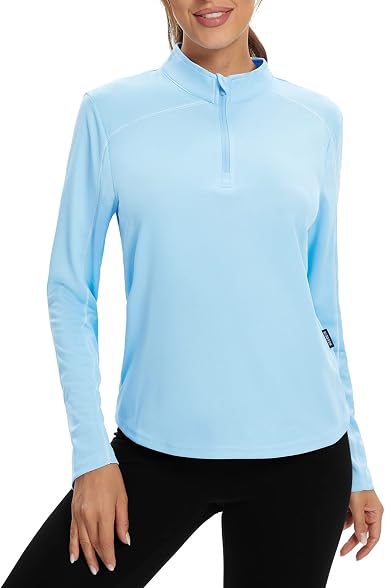 Soneven Camiseta Polo Deportiva Manga Larga Mujer con Cremallera 1/4 de  Entrenamiento Fitness Correr Ropa: Amazon.es: Ropa