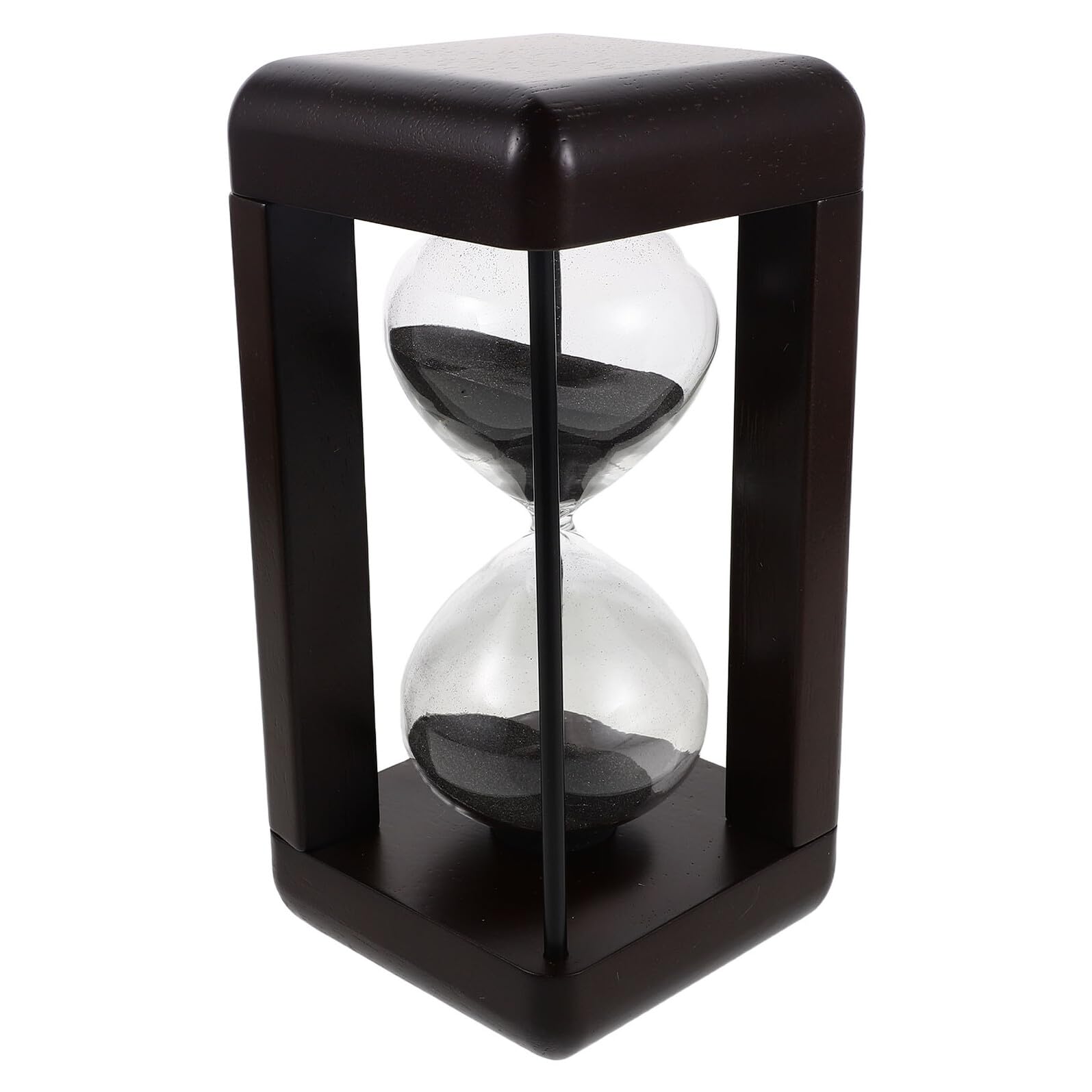 Temporizador de Reloj de Arena de Vidrio Negro para Gestión | Decoración Retro Clásica, sin Pilas, Resistente al Desgaste Daño, Uso en Hogar y Eventos al Aire Libre