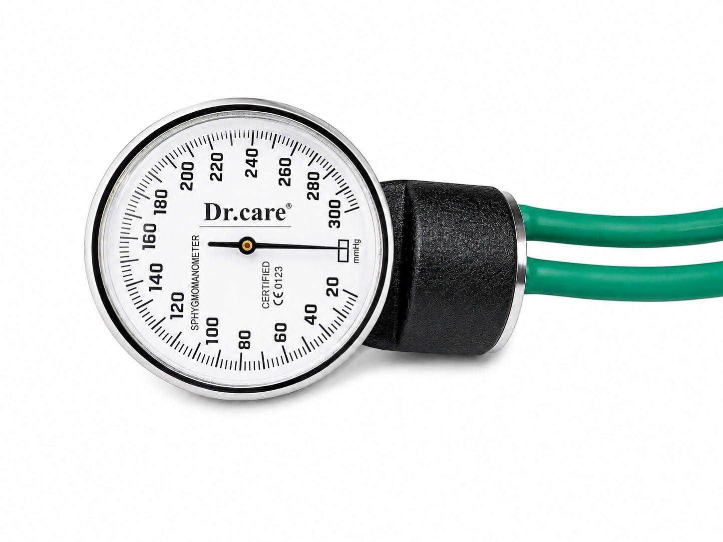 Dr. Care Aneroid Dial Model Blood Pressure Monitor with Manual Upper Arm Cuff and Rubber Bulb (Green)-image-1