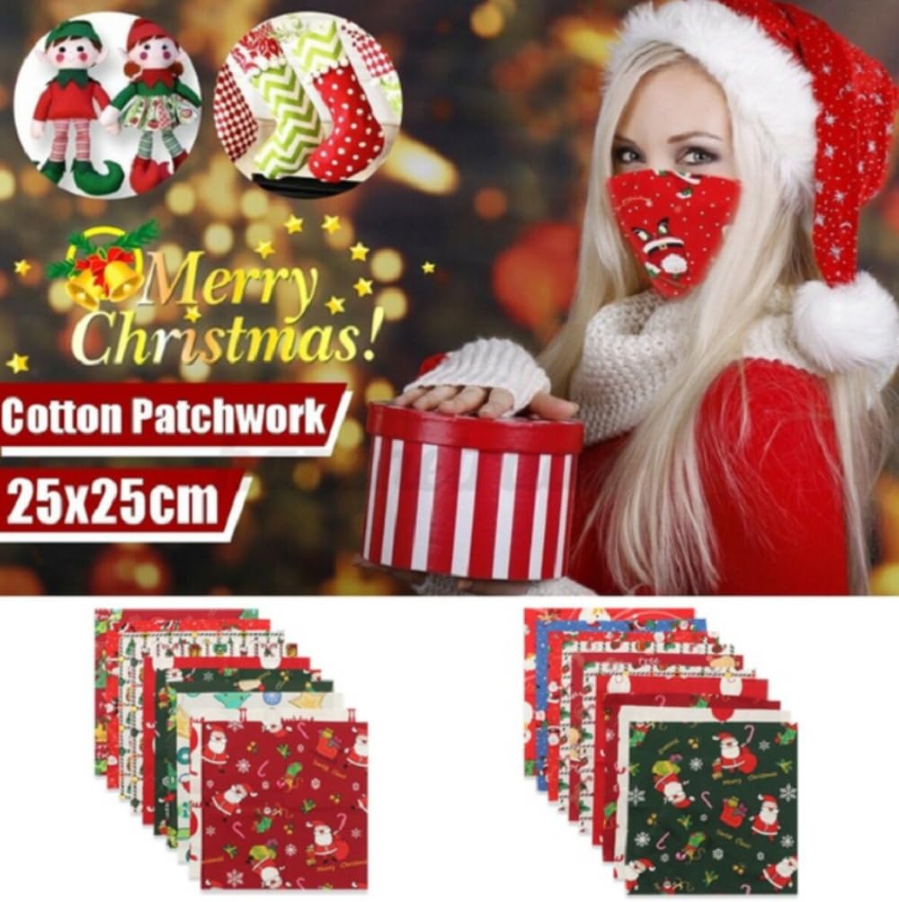 20 sztuk tkanin bawełnianych do szycia, patchworku, towar sprzedawany na metry, wzory bożonarodzeniowe, pakiety materiałów, bawełna, pikowania, zestaw materiałów do ubrań, majsterkowania,
