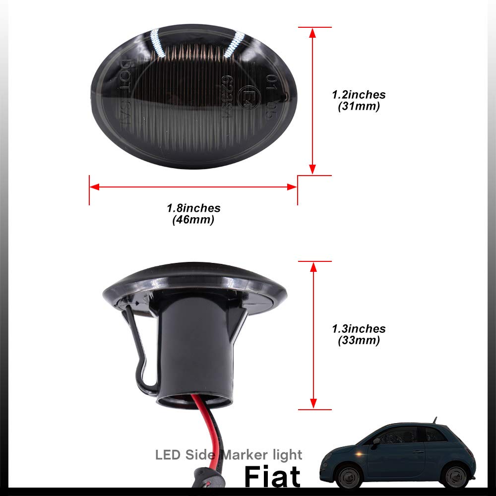 NSLUMO Led Indicatore Di Direzione Laterale Per Fiat 500 Ab.arth F/ord