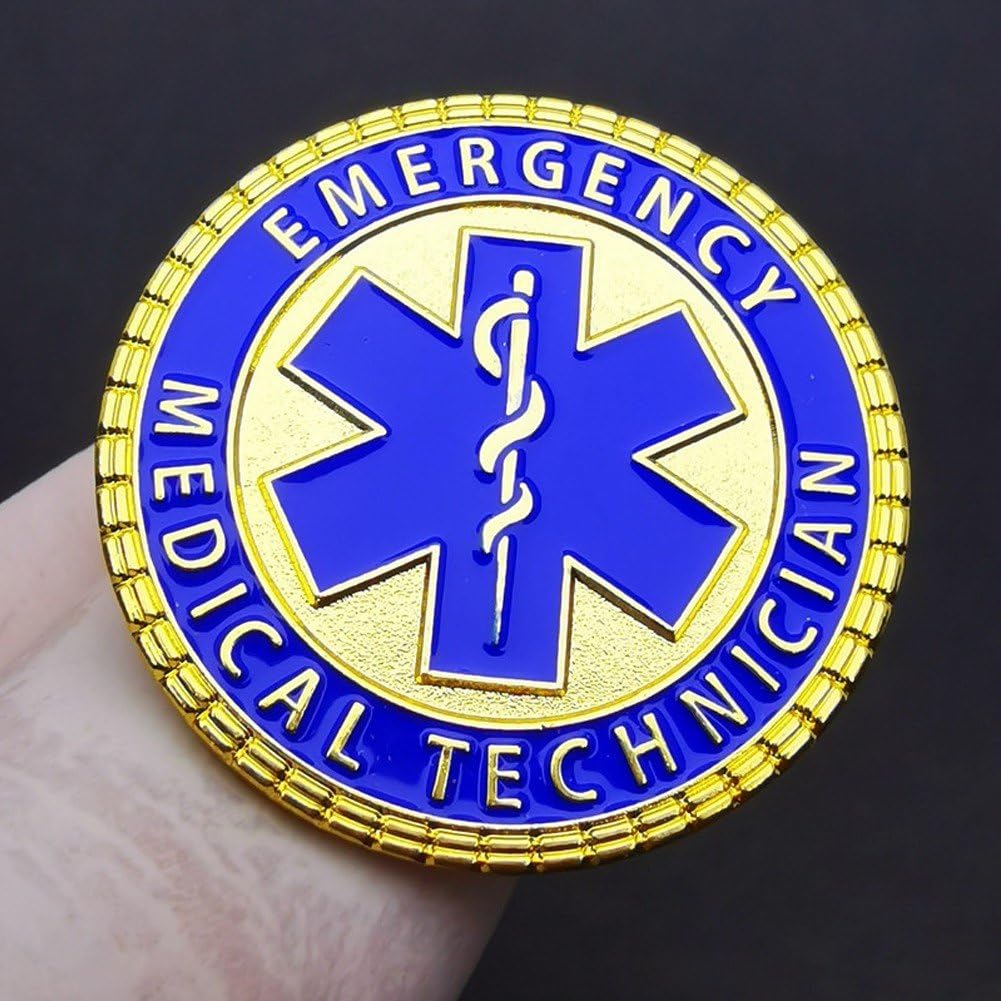 Dianzan Broche Caducée Étoile De Vie Médicale, Broche Ronde Bleue Symbole Ambulancier Paramédical, Broche À Revers pour Médecin Infirmière