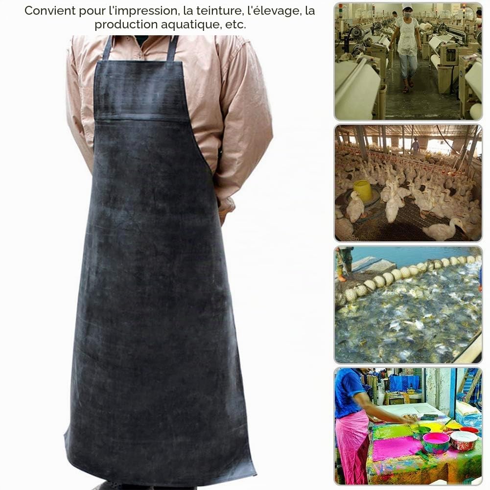Tablier en caoutchouc imperméable, Tablier de travail pour la protection anti-taches et résistant aux acides et à l'huile à 45 ° Idéal pour le lavage de la vaisselle les travaux