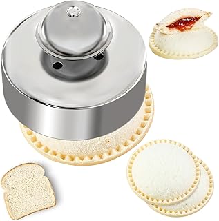 Sandwich Cutter, Uncrustables Sandwich Maker 3.5In Cookies Cutter 304 Stainless Steel, Jelly Sandwiches Tool/PBJ Sandwich Cutter and Sealer, DIY Sandwich Cutter Maker for Kids Lunch Back to School