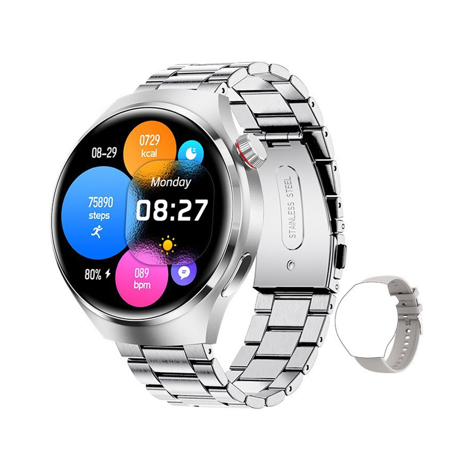 Reloj Inteligente, Pantalla Grande HD De 1,6", con Rastreador De Actividad Física, Llamadas Bluetooth, Monitoreo De Salud, Control De Acceso NFC, Smartwatch Deportivo Resistente Al Agua IP67,A