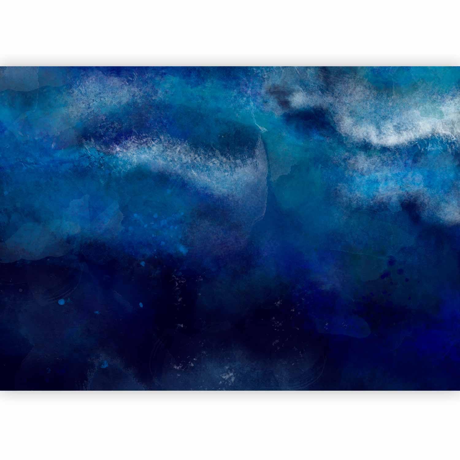 murando Photo Wallpaper Abstract 250x175 cm / 98.4" x 68.9" Non-Woven Premium Art Print Fleece Wall Mural Decoration Poster Picture Design Modern Ocean Wave Water Dark Blue Like Painted f-A-0902-a-a — image 1