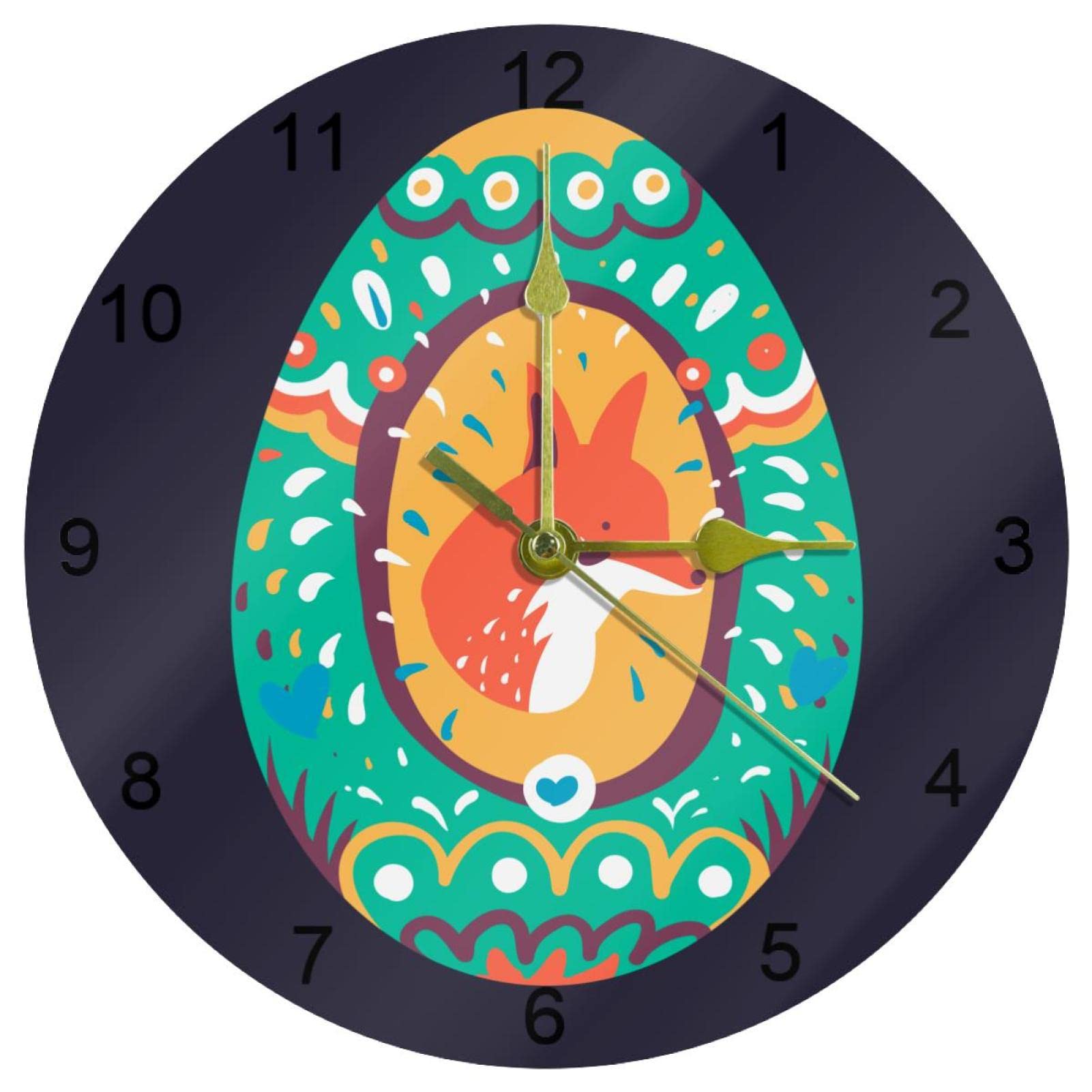 Horloge murale œuf de Pâques silencieuse sans tic-tac résolvant les bruits de bureau