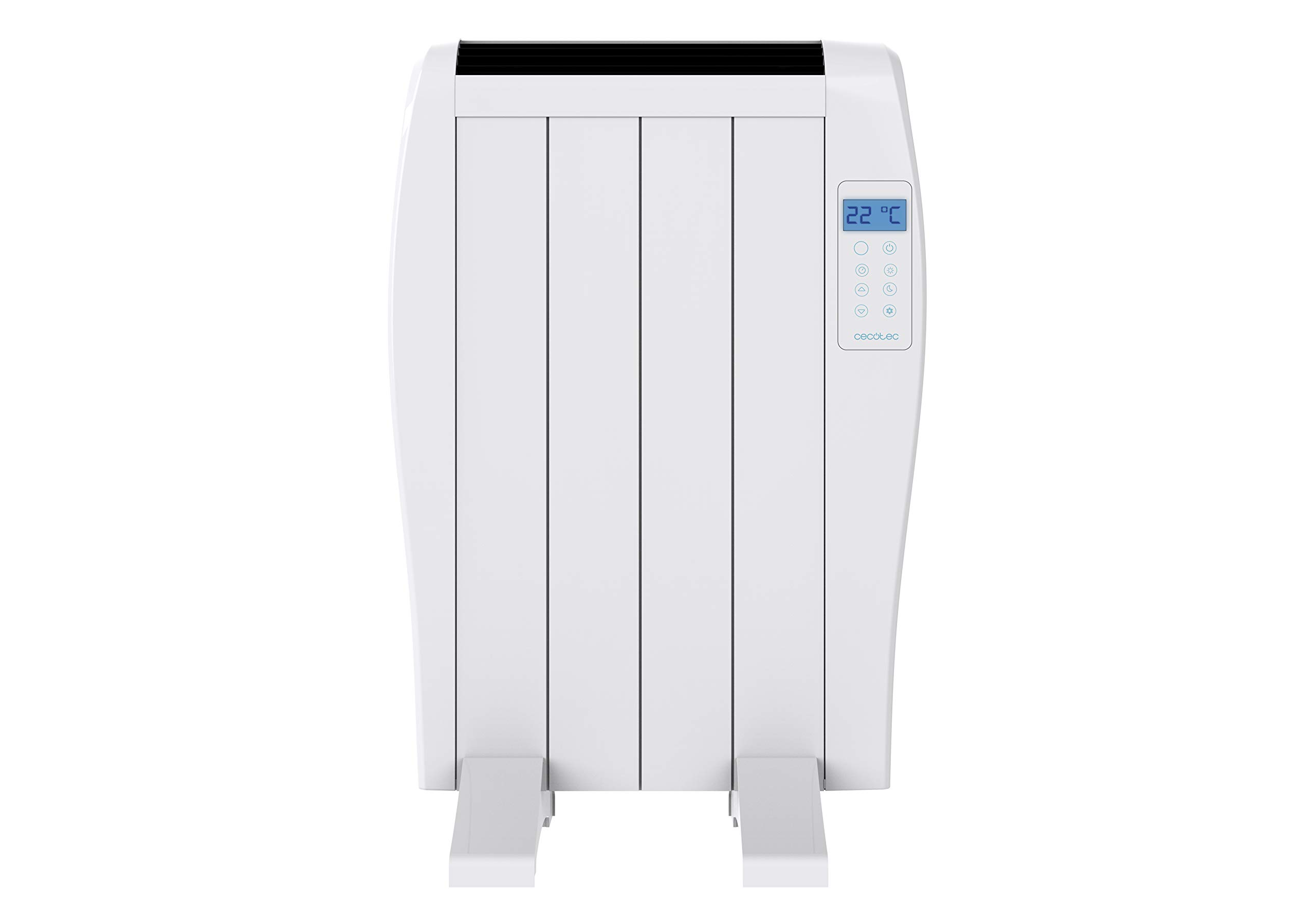 Cecotec Flachheizkörper mit Fernbedienung ReadyWarm 800 Thermal. 600 W, 4 Elemente aus Aluminium, LCD-Bildschirm, 3 Heizungsmodi, Timer, Slim Design, Überhitzungsschutz Overprotect System