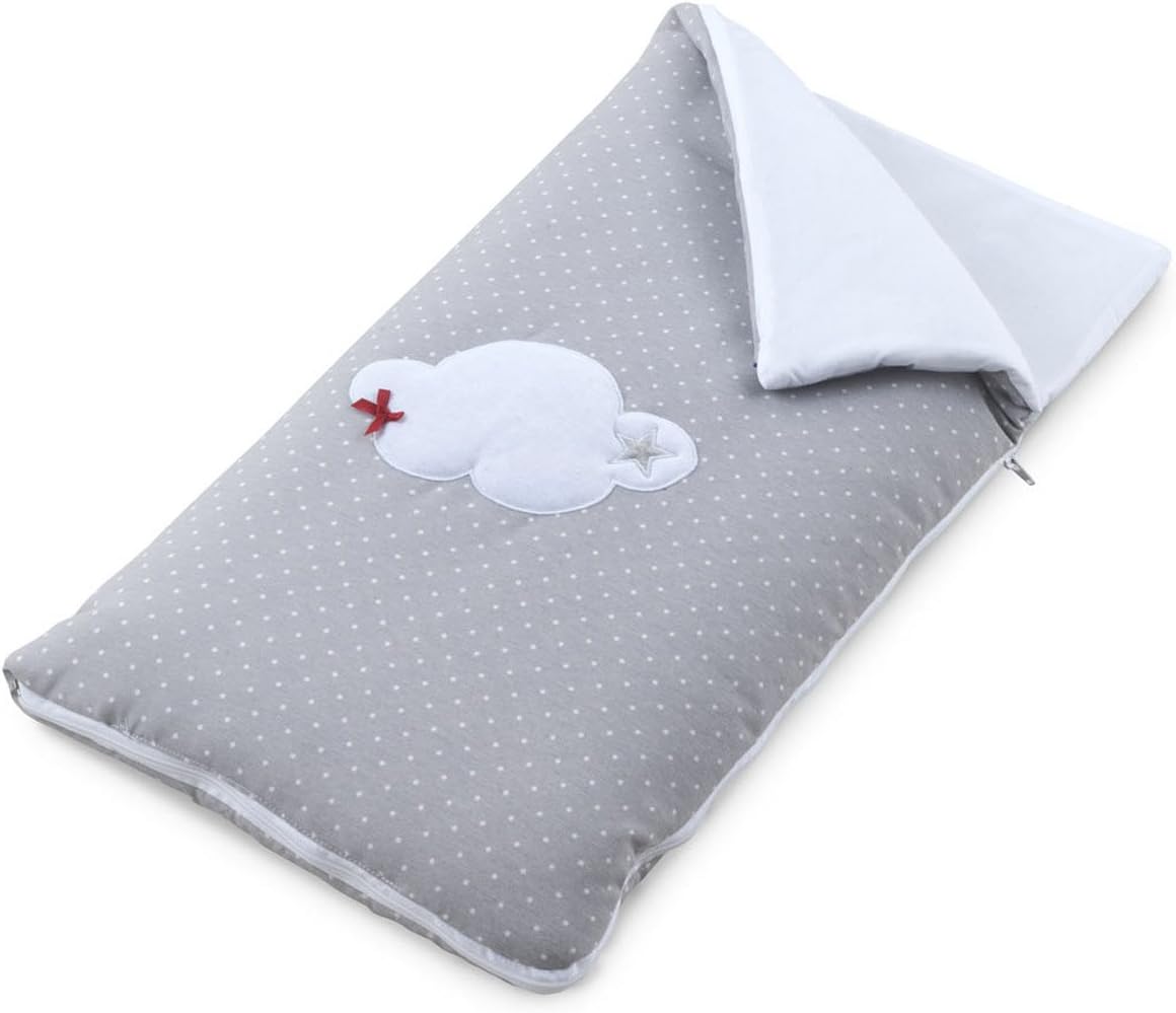 Funny Baby codream – saco-colcha minicuna colecho, Design motitas Cloud, Grey