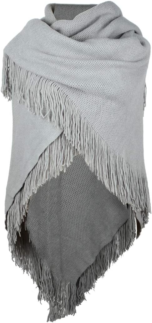 Women's Loose Cloak Poncho With Stylish Trumpet Button,Pullover Wrap - Image 5