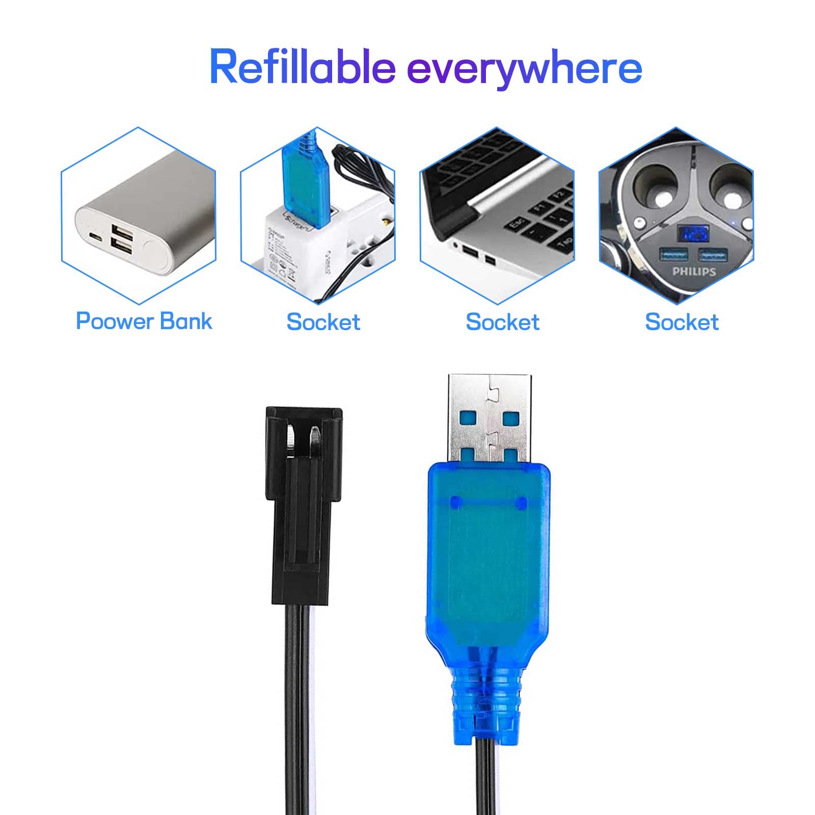 ruizhi 3,7 V HSP kabel USB do ładowania z gniazdem SM-2P, NI-MH akumulator USB ładowarka kabel kabel USB SM-2P do RC Drone, pojazdy
