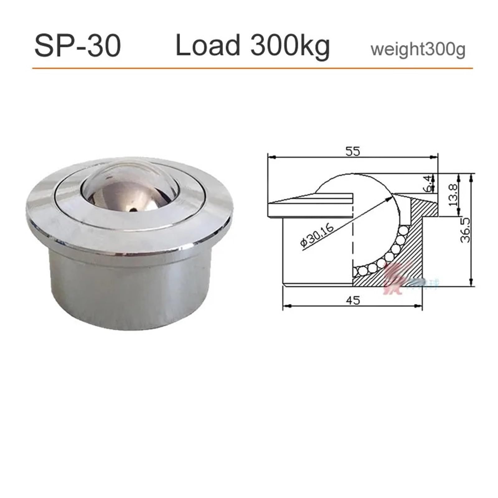 10 PZ SP-8 SP-12 SP-15 SP-22 SP-25 Ruote con Cuscinetti a Sfera universali di precisione/Ruota, Scorrimento Flessibile, Ruota for Sistema di Trasmissione(SP-30)