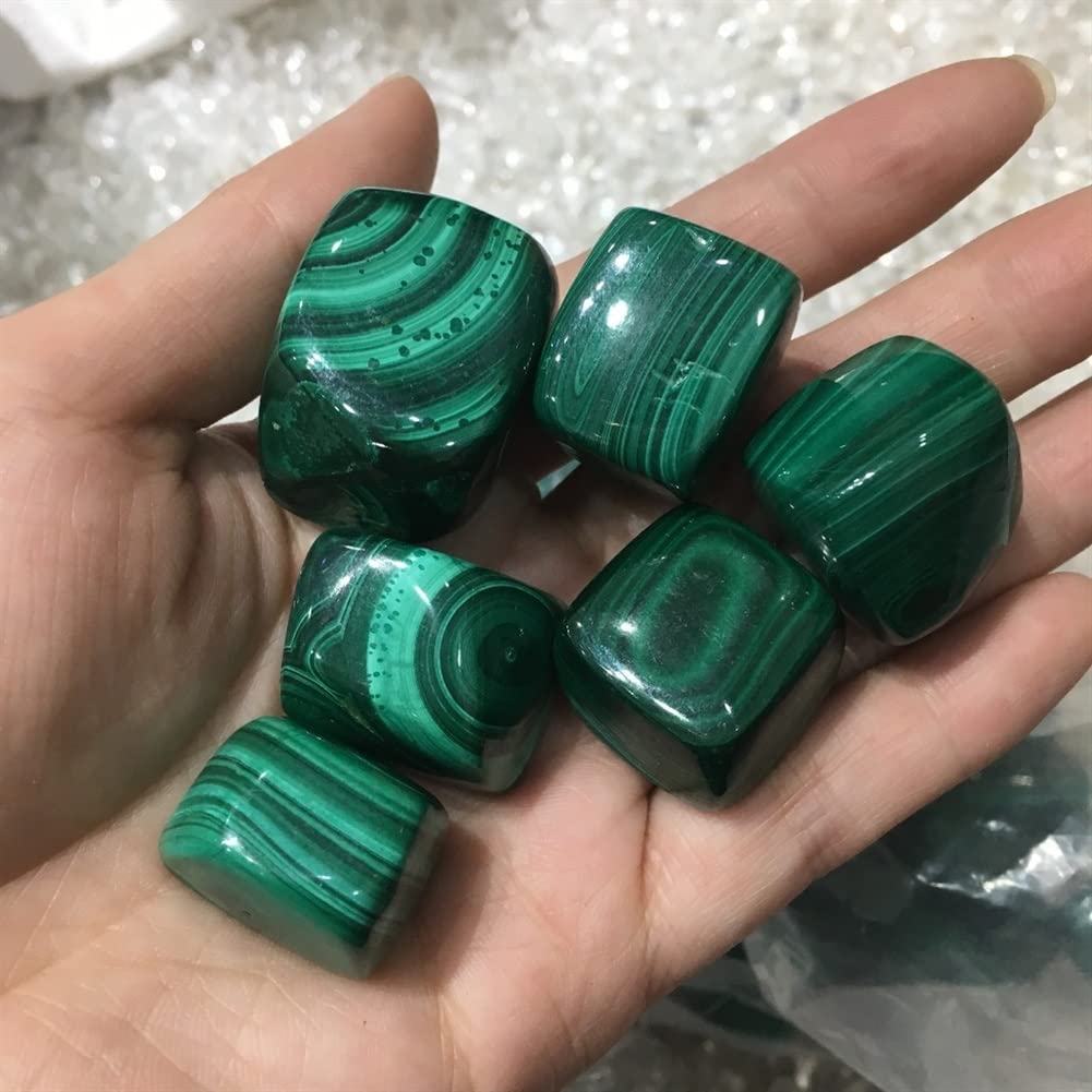 Raumdekoration Heimdekoration, 100 g natürlicher Malachit-Trommelstein, polierter Edelstein for Heimdekorationsgeschenke, natürlicher Kristall (Size : 100g)