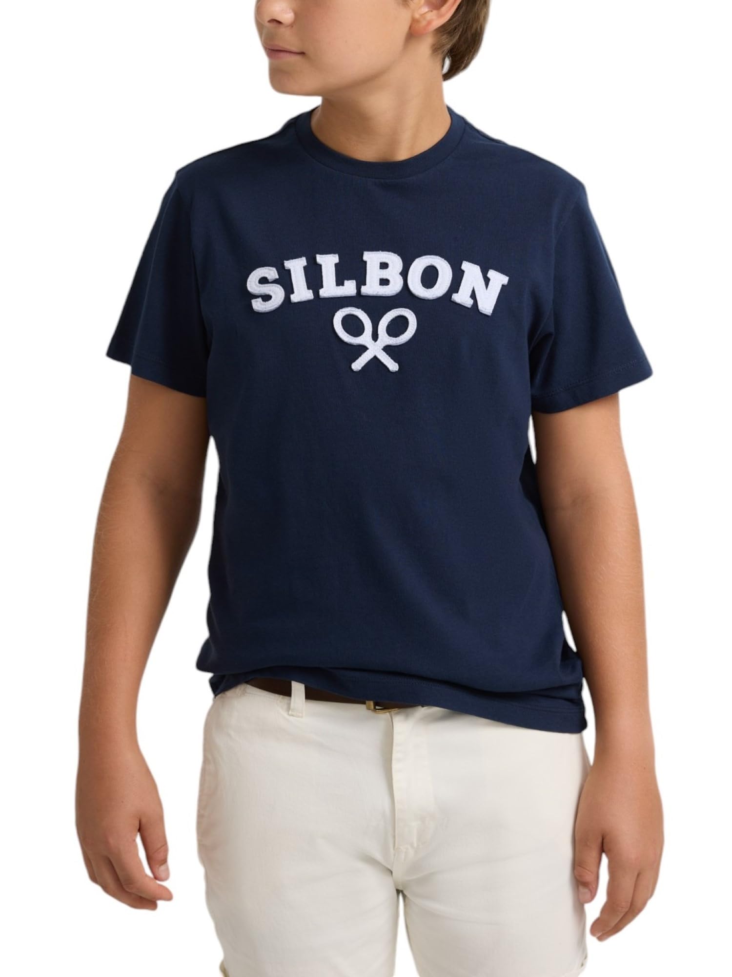 SILBON Camiseta Kids Raqueta Media Manga Corta para Niños