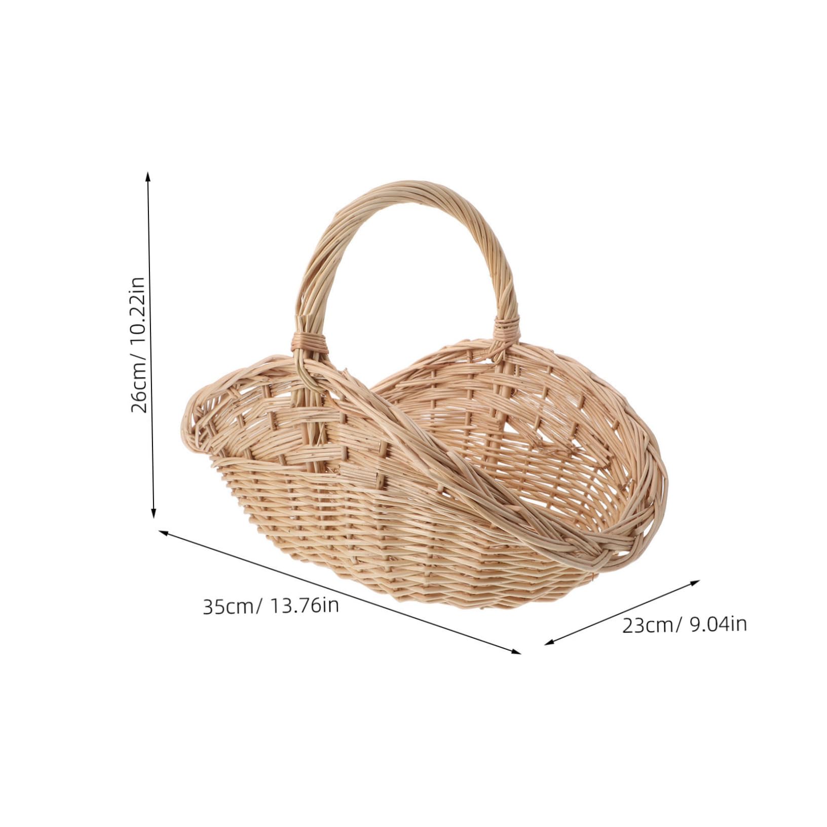 Toddmomy Cesta de Mimbre Tejida Mano para con Asa Resistente y Decorativa para Picnic Organización de Cocina y Bodas Diseño Natural y Rústico
