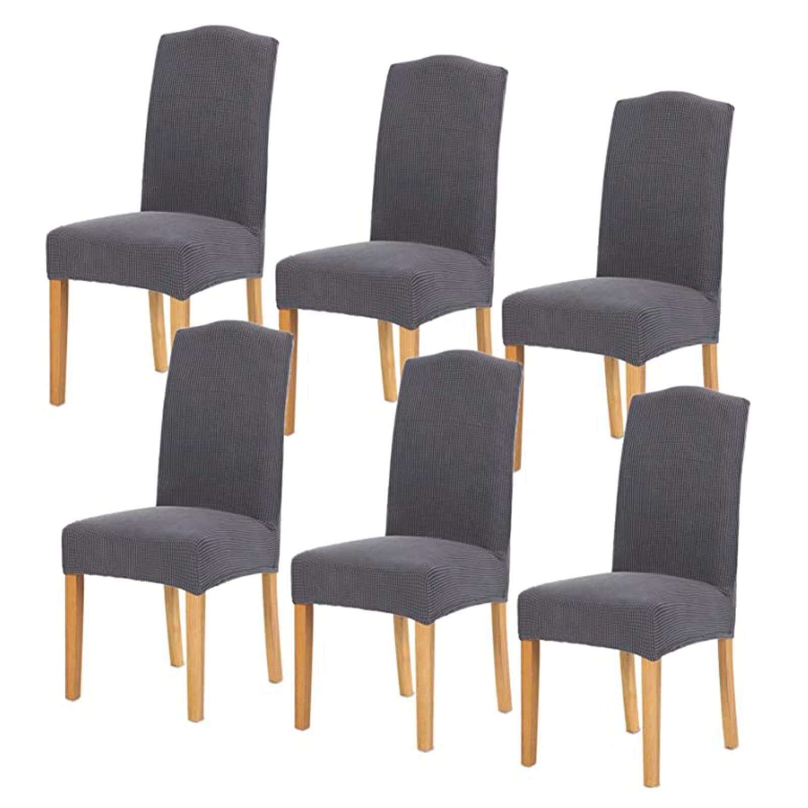 NMVAWIPT Elastic Spandex Chair Covers, Jacquard Slipcovers Stretch Removable Washable Protecter For Bar Hotel Wedding(#4,6pcs)