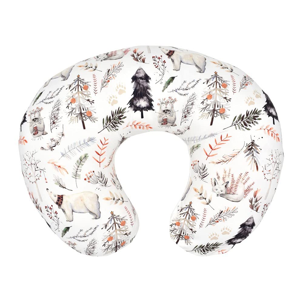 iEvolve Nursing Pillow Cover Breast feeding Pillow Support Positioner lounger cover for Baby Boy Girl, Cover Only(Cedar Bear)
