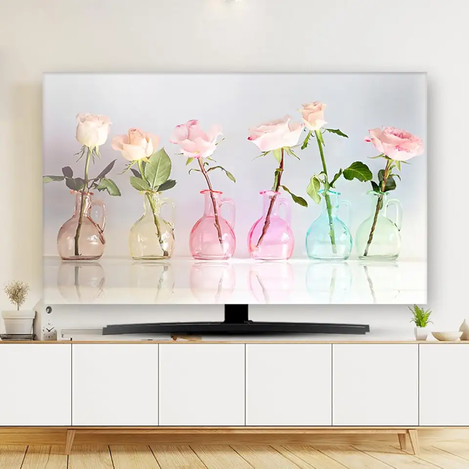 Capa de TV para tela de TV, capa contra poeira universal para ambientes internos de 32 a 80 polegadas, capas para monitor LCD LED para pendurar em casa, mesa, tela curvada, pano à prova de poeira