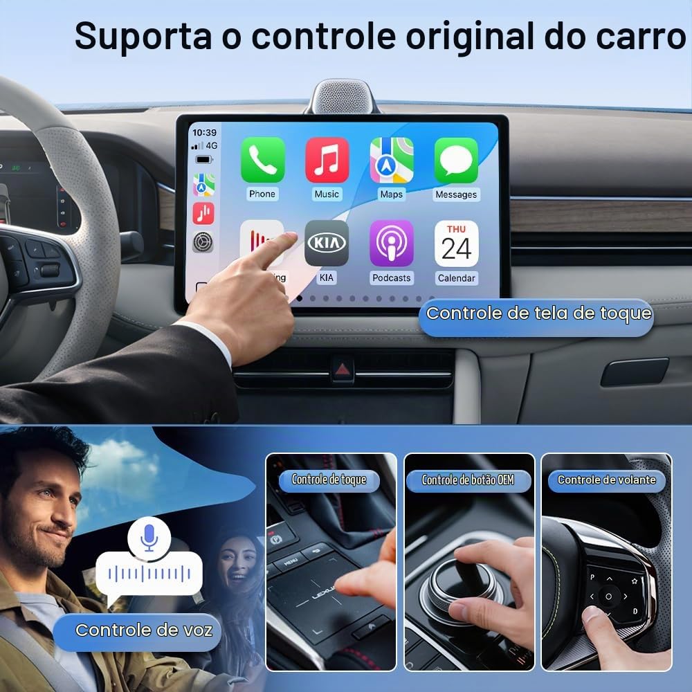 Carlinkit Adaptador CarPlay sem fio FireDrive Link Pro com entrada