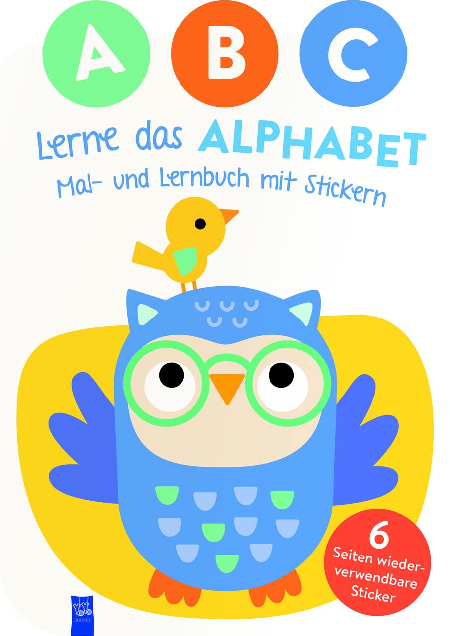  Amazon.com: A,B,C - Lerne das Alphabet - Mal- und Lernbuch mit Stickern Illustration 