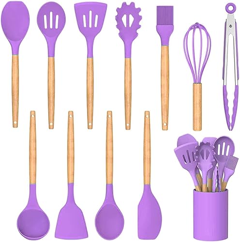 Miniatura 10 de Juego de utensilios de cocina de silicona para cocina, cucharas, espátulas, espátulas, accesorios, utensilios de cocina resistentes al calor