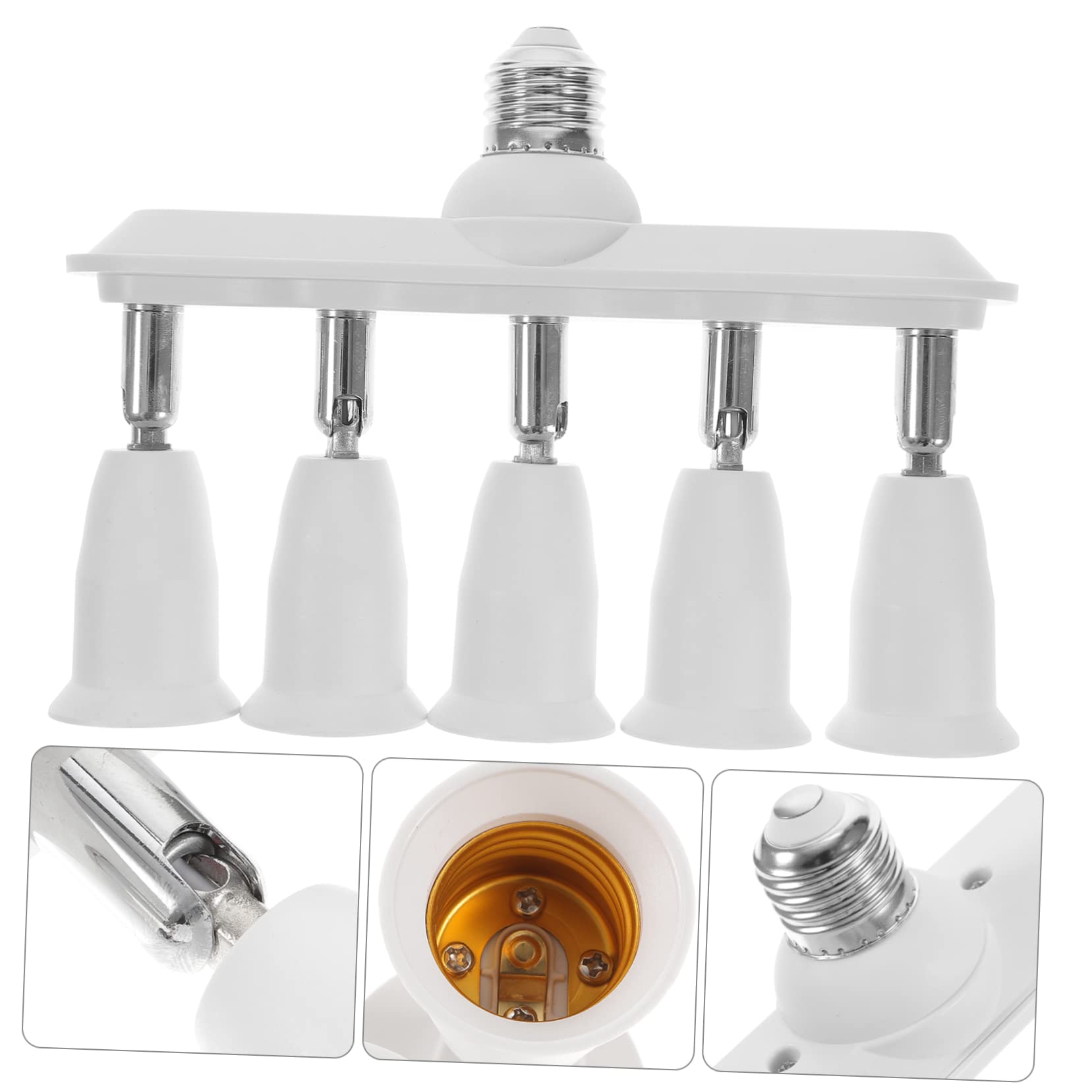 JOEBO Divisor de Casquillo for Bombillas LED Adaptador de Bombilla Divisor de Casquillo de luz Extensor de Casquillo de luz Lámpara E26 Adaptador de Rama de Casquillo de luz Vientiane e27 pbt 5