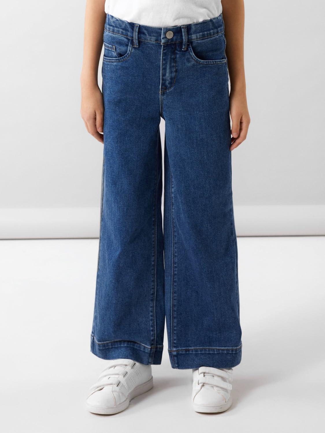 Name IT Nkfrose Hw Wide Jeans 1356-on Noos Fille Pantalon en Jean