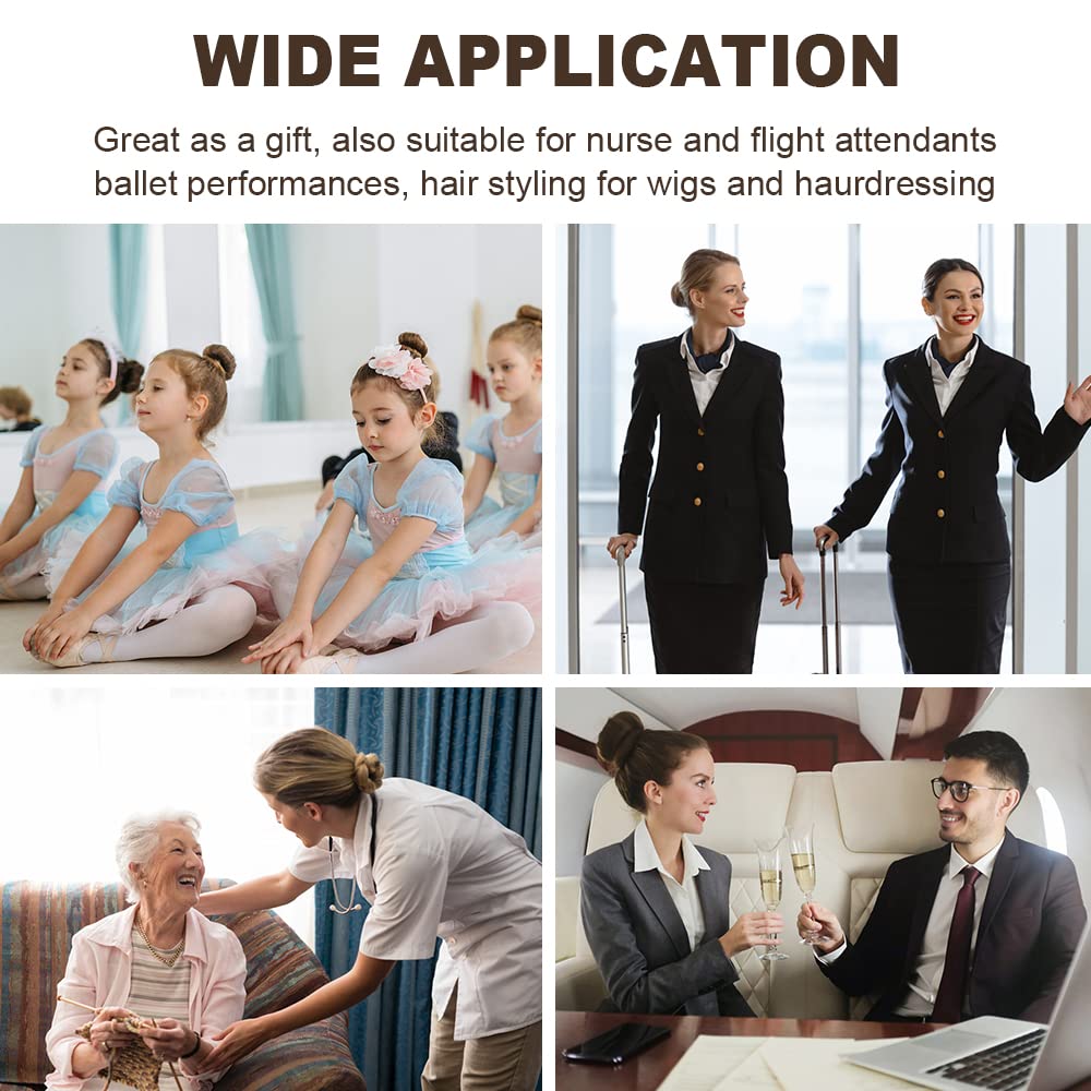 URAQT Redecilla Pelo 35pcs Moño Ballet Niña Borde Elástico Nylon Accesorio Peinado Café Marrón