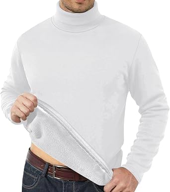 Men's Sherpa Lined Sweatshirt & Thermal Underwear | Thick Fuzzy Fabric Pullover with Padded Large Size Design | Winter Warm Workwear Jumper & Base Layer for Casual, Gym & Cold Weather Layered Wear