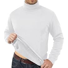 Mens Thermal Fleece Sweatshirt Mock Neck Turtleneck Pullover Lightweight Sherpa Lined Base Layer Long Sleeve Underwear