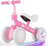 Lilian&Gema Baby Balance Bike Toys for 1 Year Old Girls Gifts, Colorful Lighting No Pedal Toddler Bike, 12-24 Month Kids First Ride on Toy with 4 Silence Wheels, One Year Old Girl Birthday Gift
