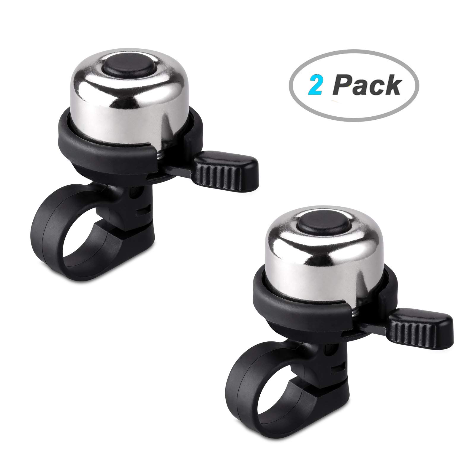 BONMIXC Bike Bell Brass Small Bicycle Bell Clearer Louder Longer Sustained Purer Tone (Silver; Gold)