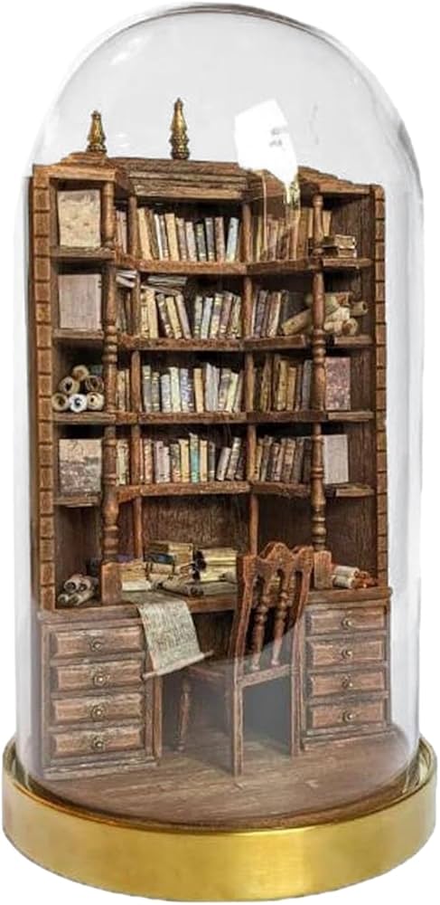 Hands Craft Kit fai da te in miniatura per libri, libreria, motivo: gufo, incantevole biblioteca notturna, design stravagante, ciondolo vintage, decorazione accogliente per libreria, regalo