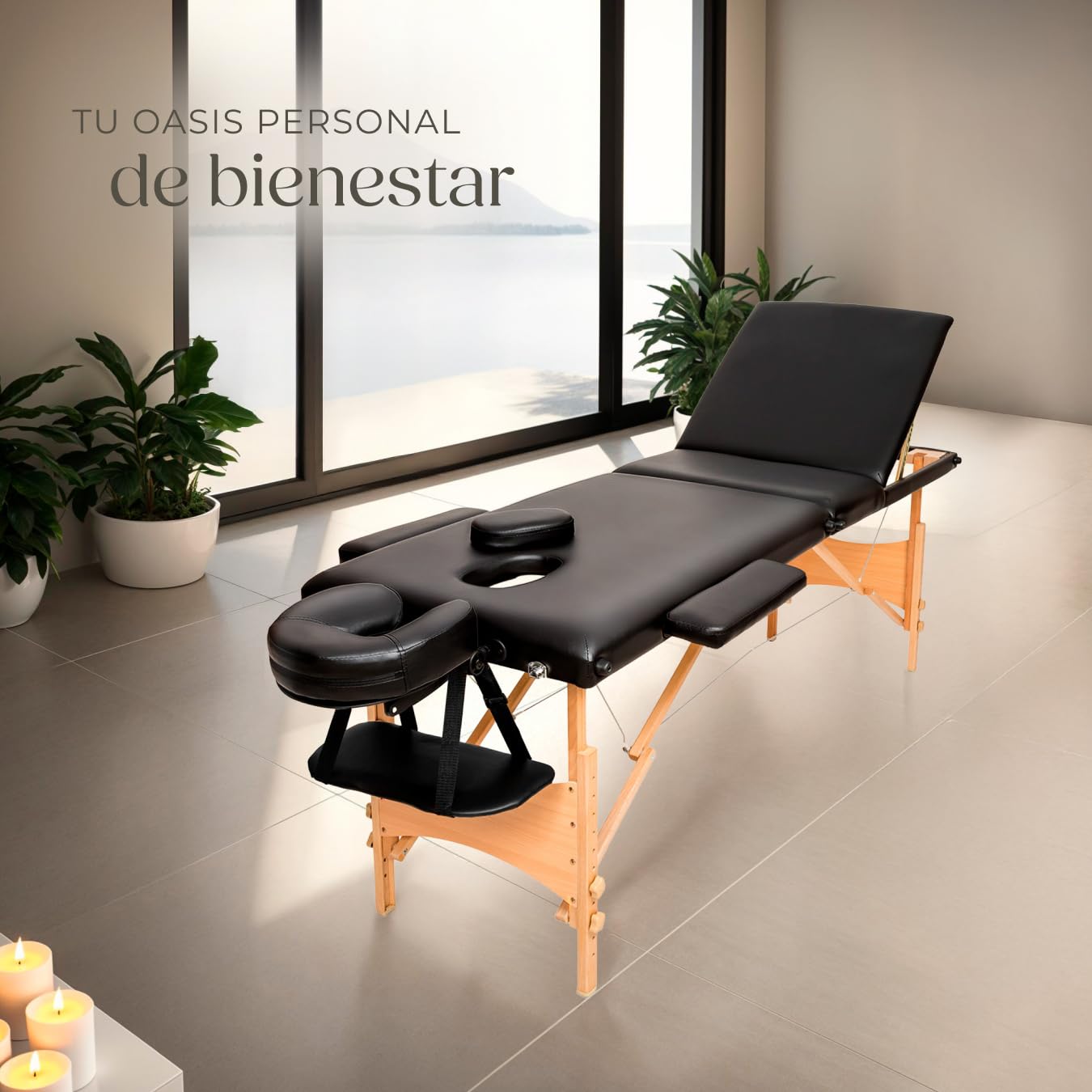 tectake® Camilla Masaje Plegable de Aluminio, Camilla Profesional para Fisioterapia, Quiromasaje, Tatoos, Reiki, Altura Ajustable, 3 Zonas, con Bolsa Transporte - Negro