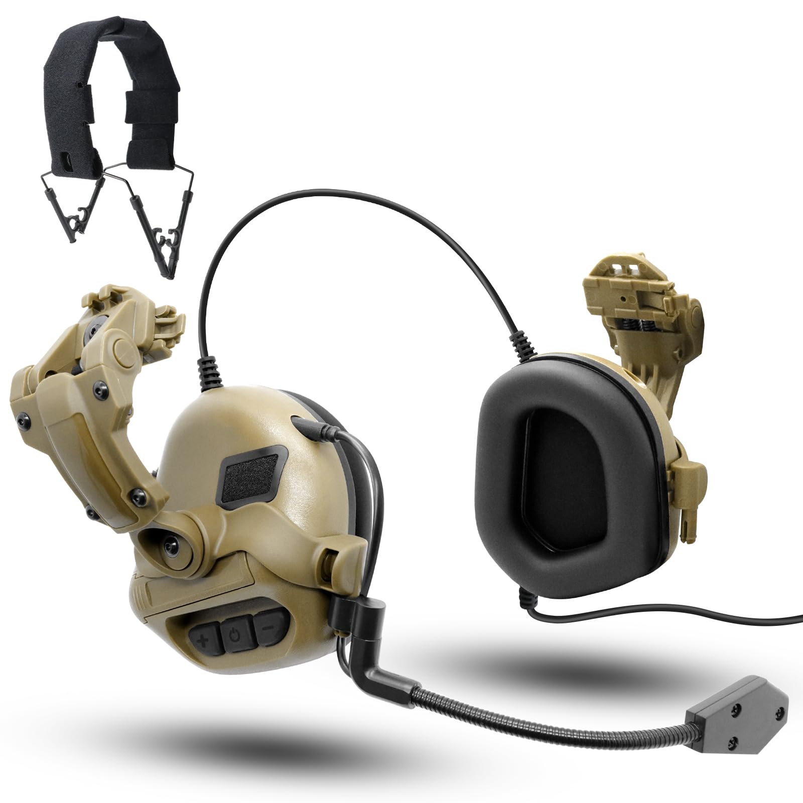 Tactical Headset with ARC Rail Adapter, Ear Protection Earmuffs NRR 31dB Noise Canceling for Shooting Hunting-image-40