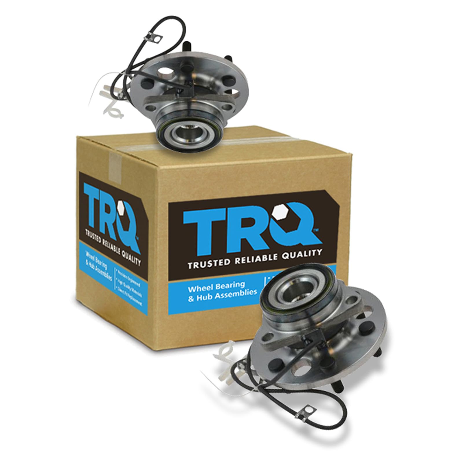 TRQ 2 Piece Front Wheel Bearing &amp; Hub Assembly Set 4WD