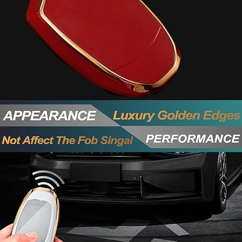 Miniatura 5 de FEYOUN Funda para llavero compatible con Hyundai Palisade Elantra Smart 5 botones de TPU remoto sin llave, accesorios de carcasa de protección,