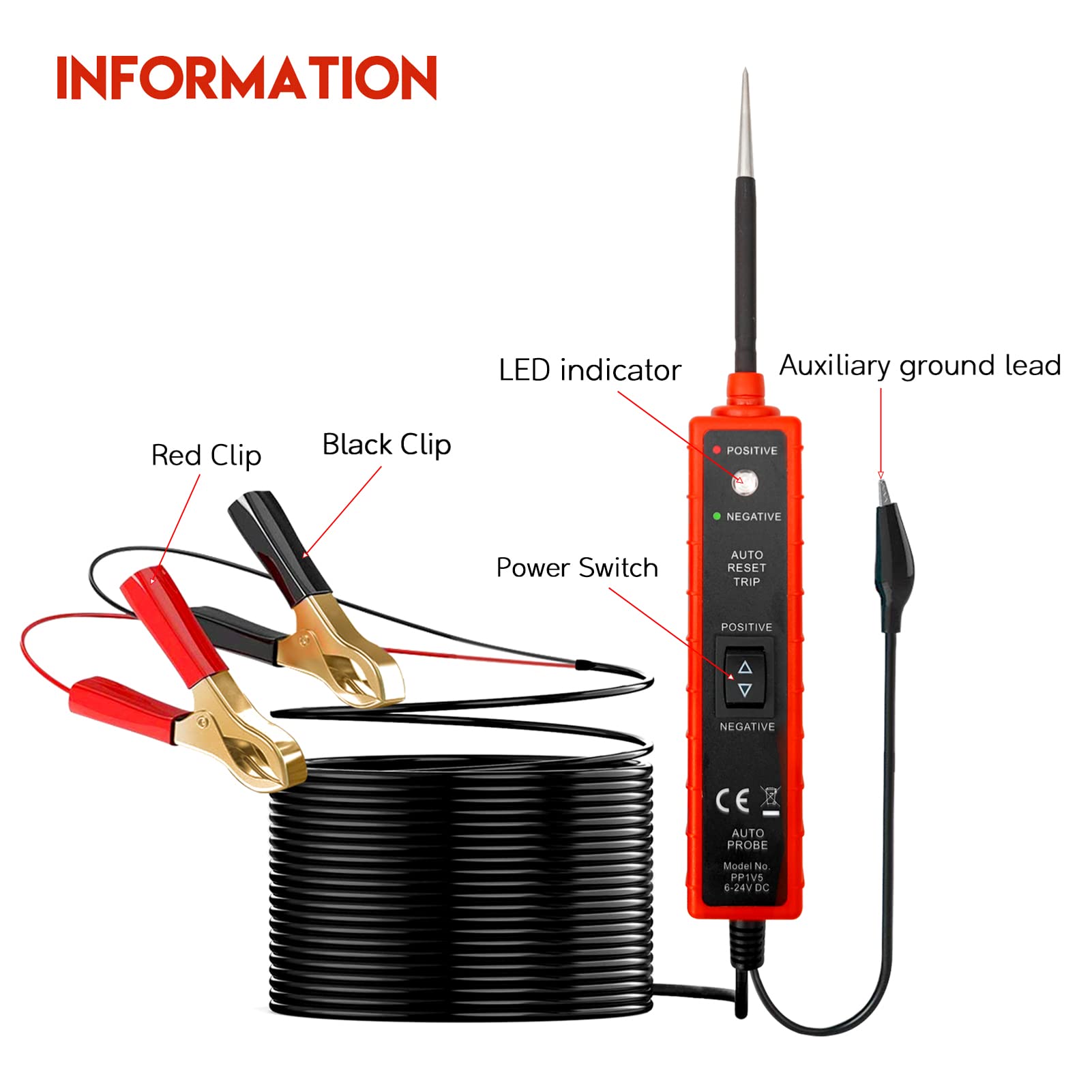 EM285 - Tester elettrico per auto, 6-24 V DC