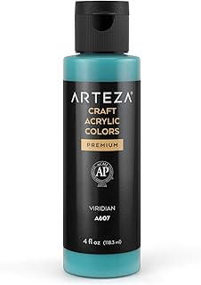 Arteza Craft Acrylic Paint, A607 Viridian, 4fl oz (118 ml) Bottle, Water-Based, Blendable, Matte Acrylic Paint for Art & D...
