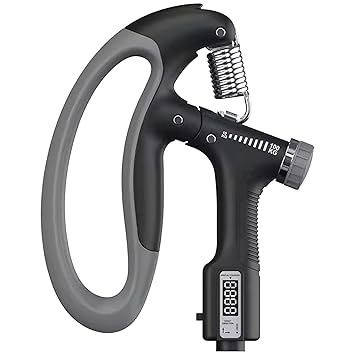 Amazon Brand - Symactive Premium Advanced Electronic Adjustable Hand Grip Strengthener | Forearm & Finger Exercise | For Men & Women | Adjustable Resistance - 10-60 kg | Built-In Counter (multi) - image, photos