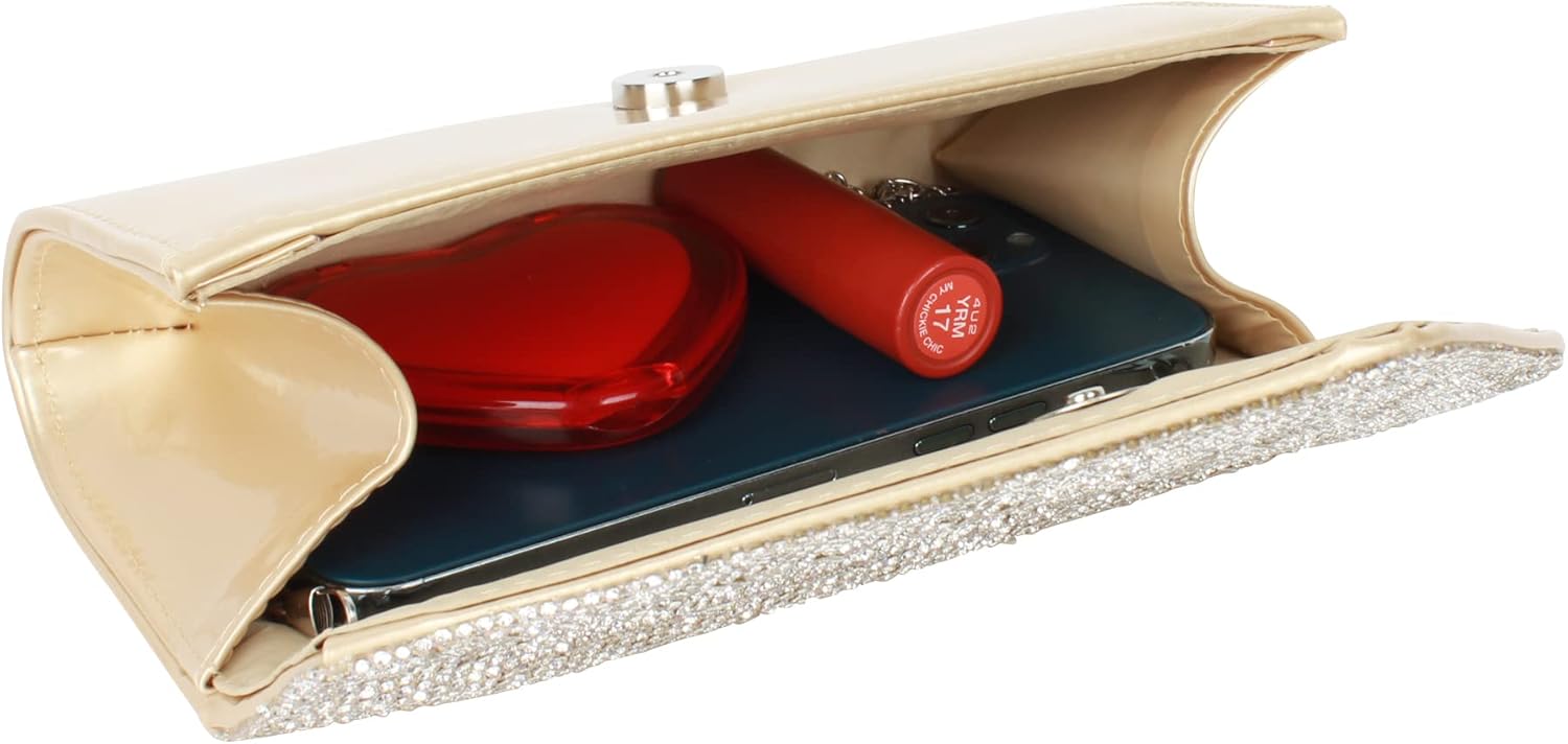 Glitter Rhinestone Evening Clutch Purses Formal Sequins Handbag Crossbody Shoulder Bag for Women