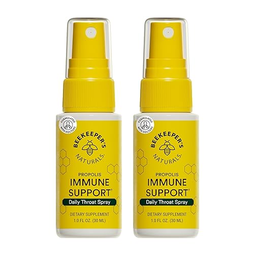 Beekeeper's Naturals Propolis Throat Spray, Natural Immune Support & Sore Throat Relief - Antioxidants, Keto, Paleo, Gluten-Free, 1.0 oz (Pack of 2)