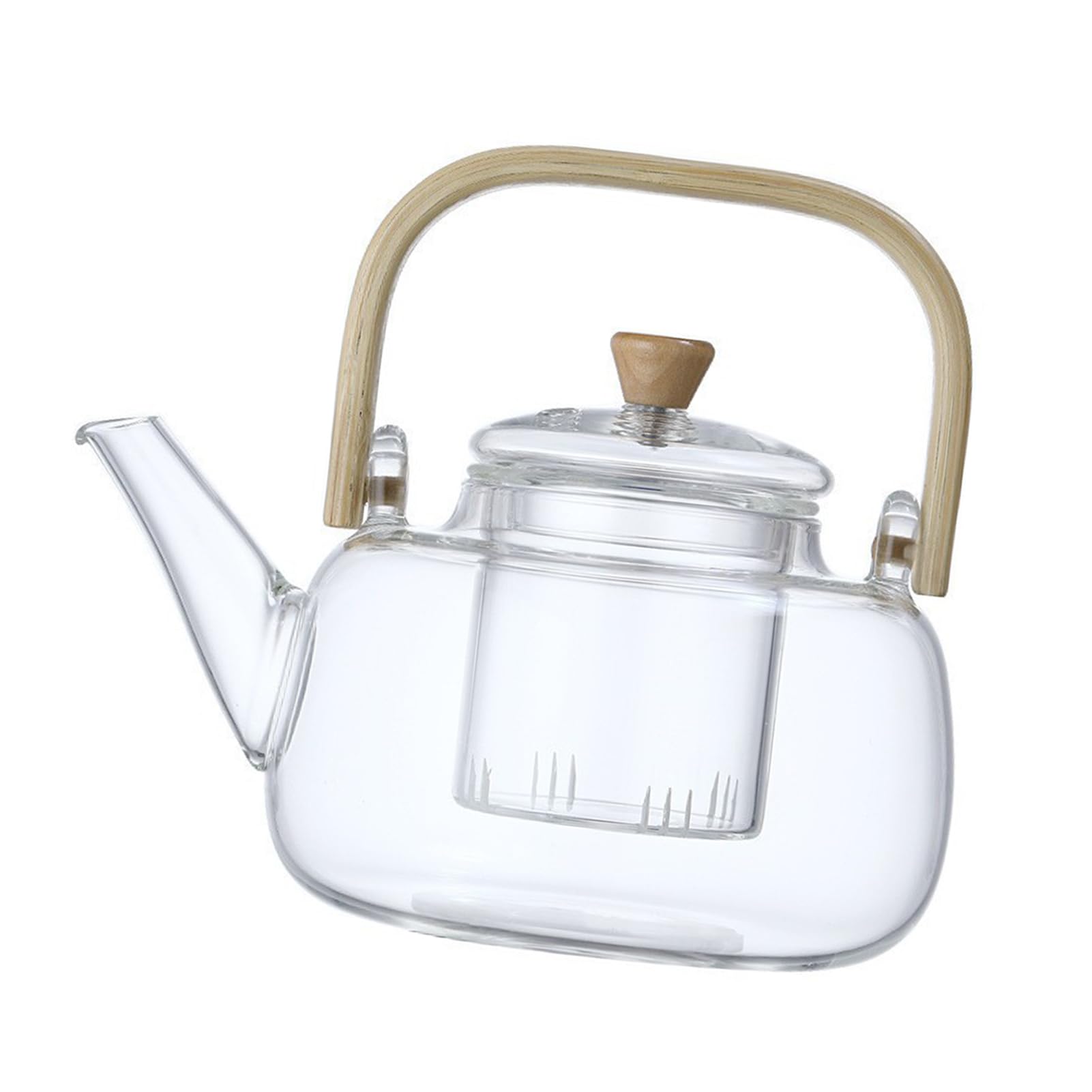 Théière en borosilicate grand format avec poignée et filtre amovible