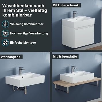 Aqua Bagno KS. 60 Design Sink/washing vessel 60 x 42 cm ceramic white sink
