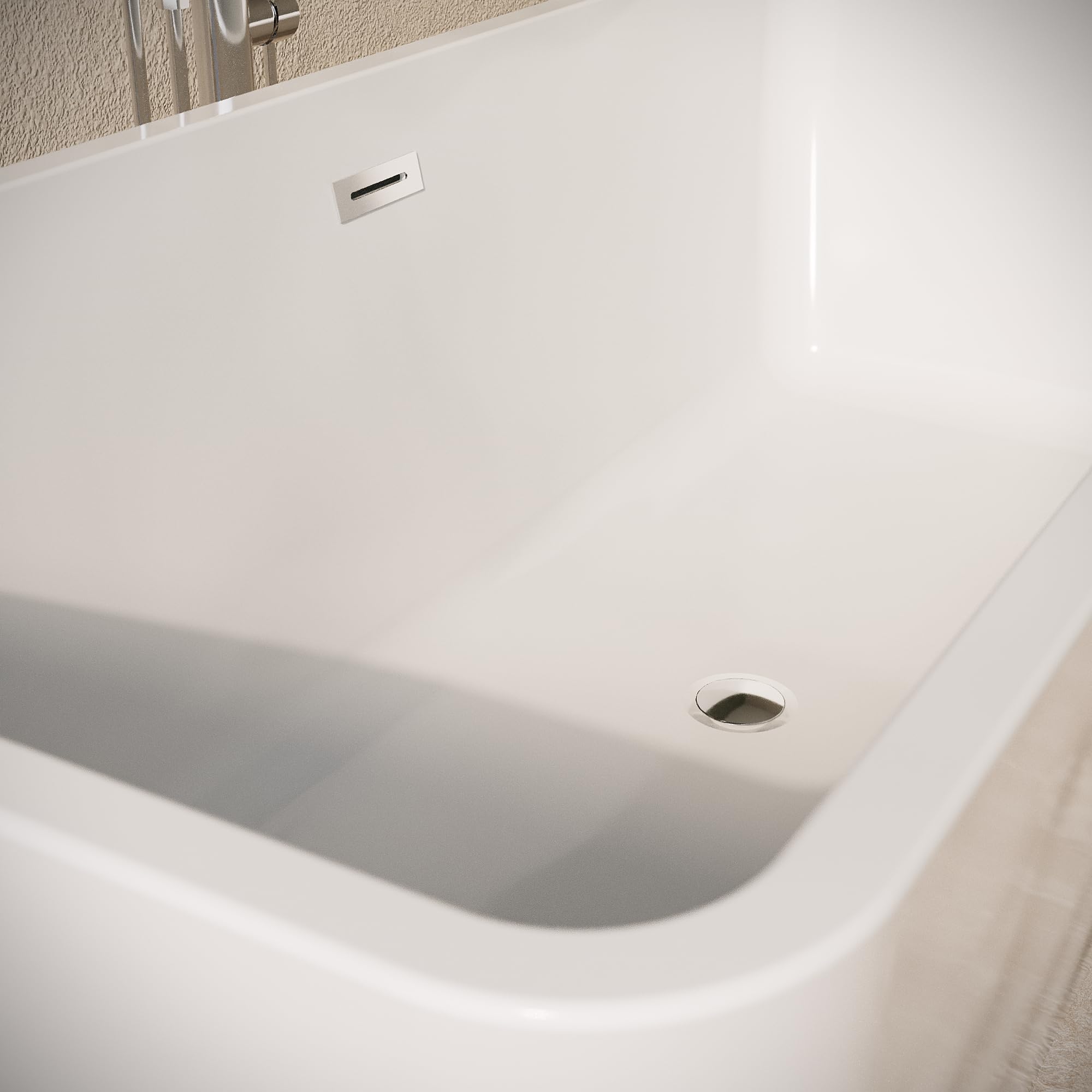 Vasca da bagno freestanding 170cm in acrilico bianco lucido | Camilla