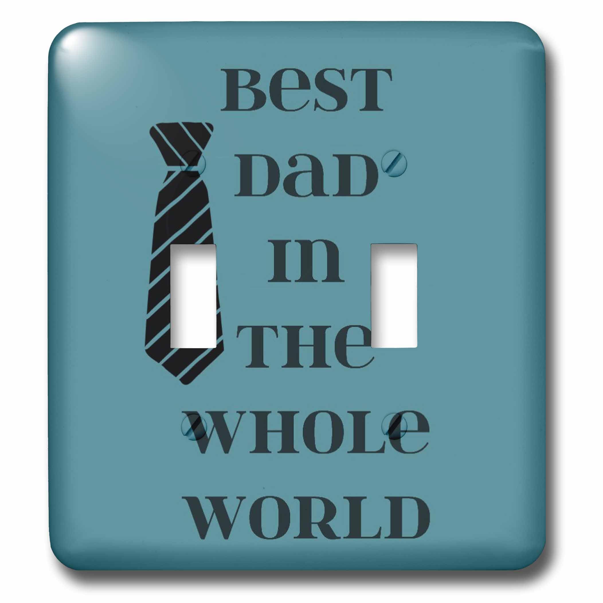 Double interrupteur à bascule Best Dad in The World Noir finition haut de gamme
